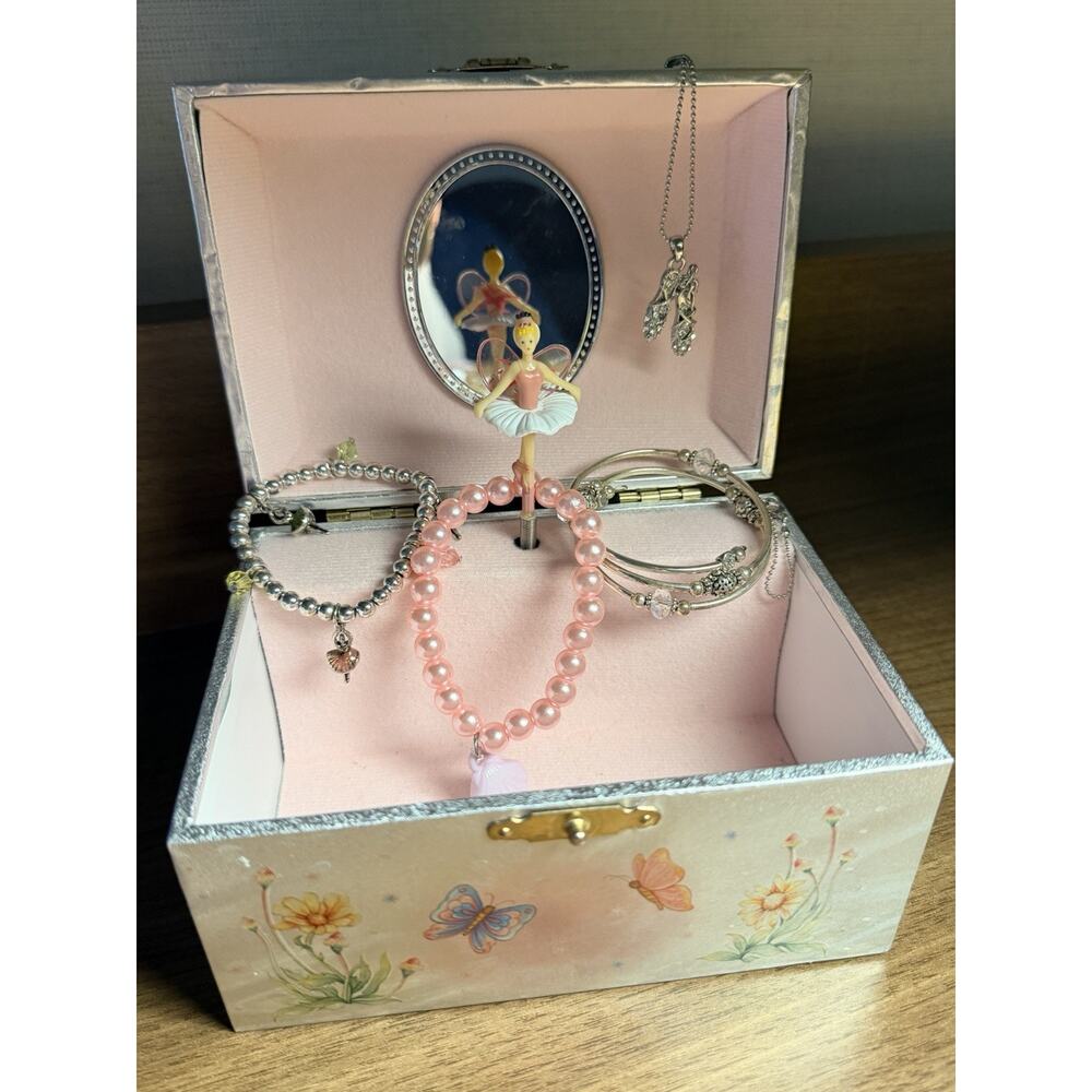 Vintage Schylling Musical Ballerina Jewelry Box | 4-Piece Jewelry Set- Swan Lake